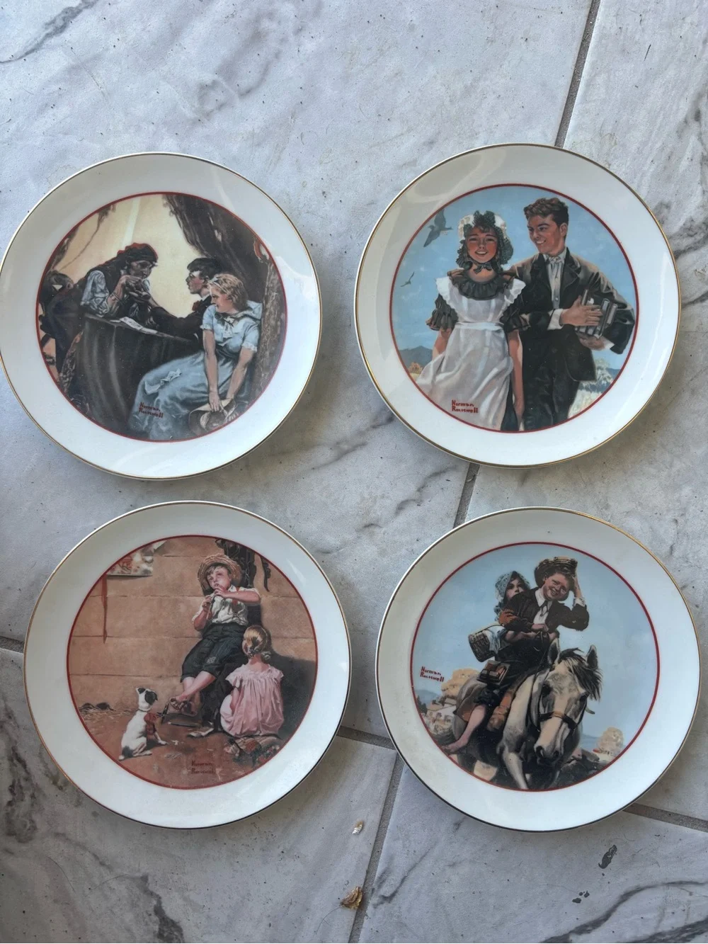 Norman Rockwell 1982 Young Love Series Collectible Plates